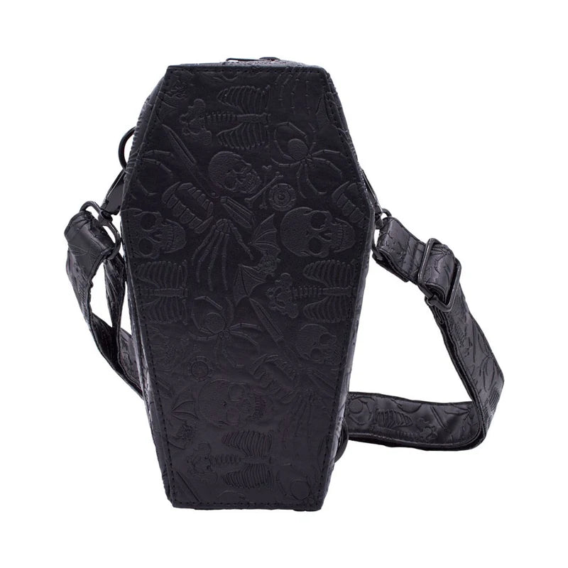 Coffin Embossed Skull Hip Pouch