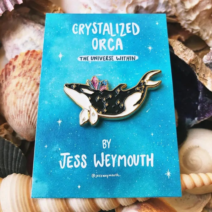Crystalized Orca Blue Enamel Pin
