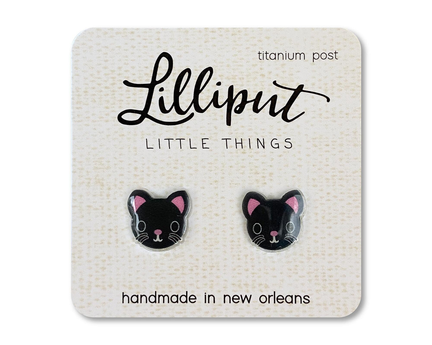 Cute Black Kitty Earrings