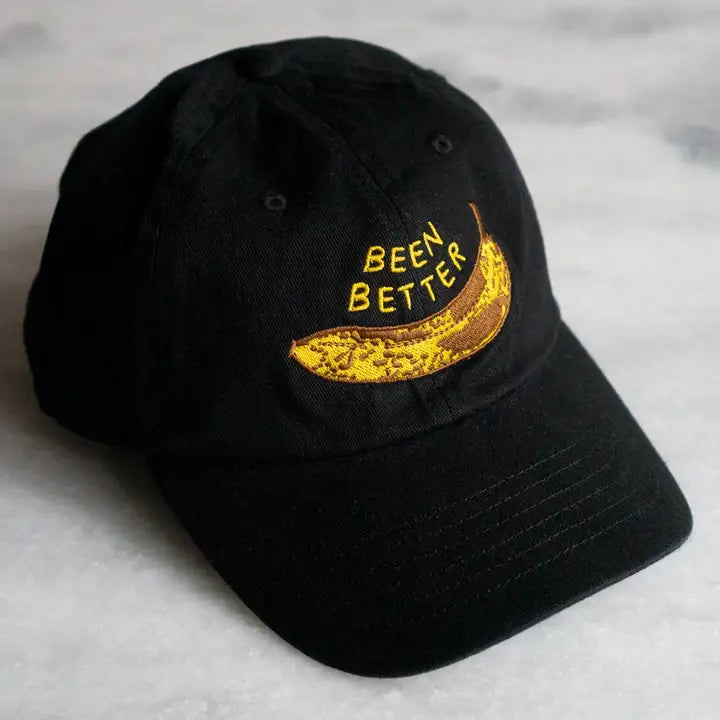 Been Better Banana Dat Hat Embroidered Black Hat