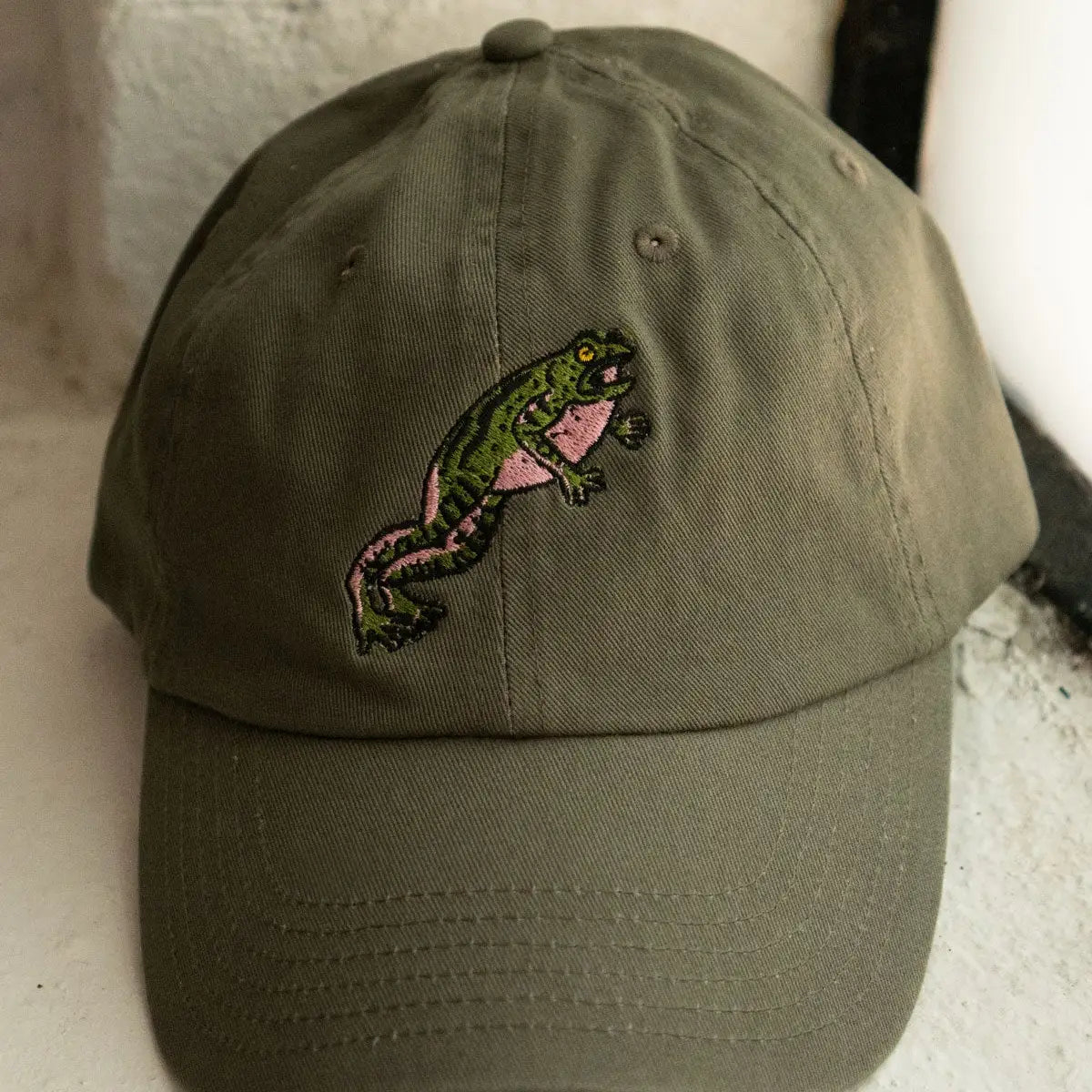 Home Jumpy Frog Dad Hat Embroidered Dad Hat