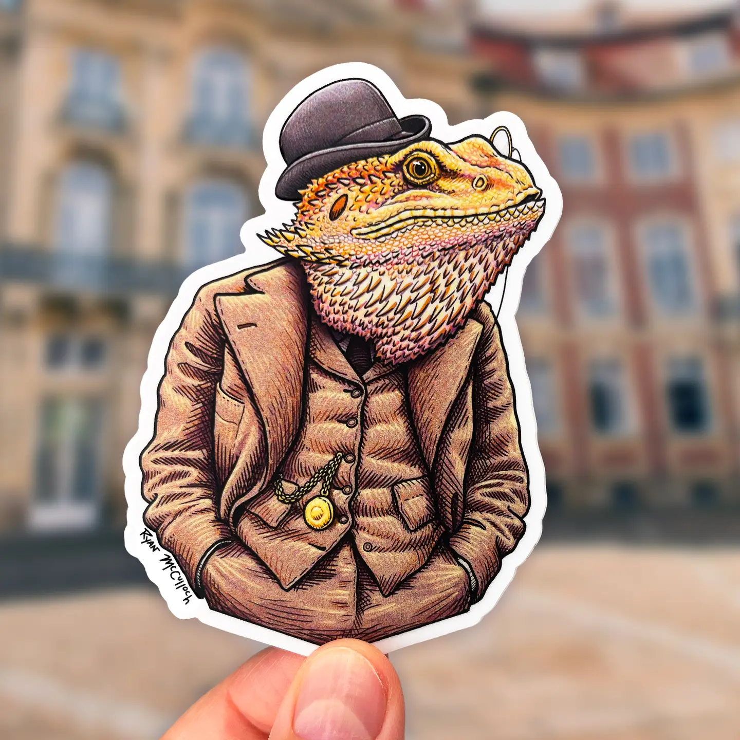Dapper Bearded Dragon Sticker