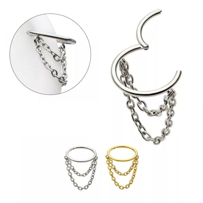 18g Double Chain Plain Hoop
