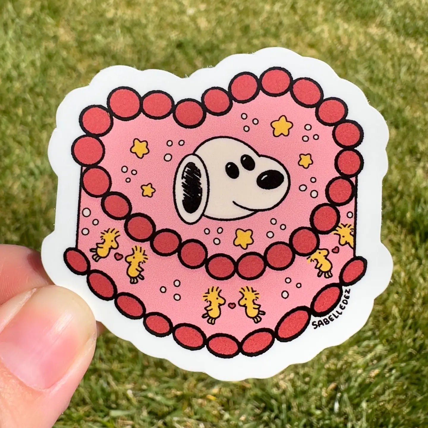 Dog On A Cake Sticker