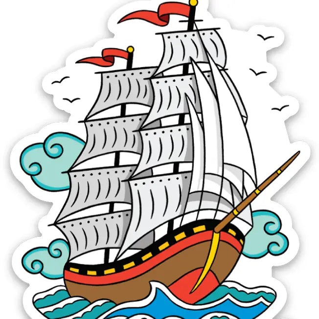 Ship All That Wander Sticker