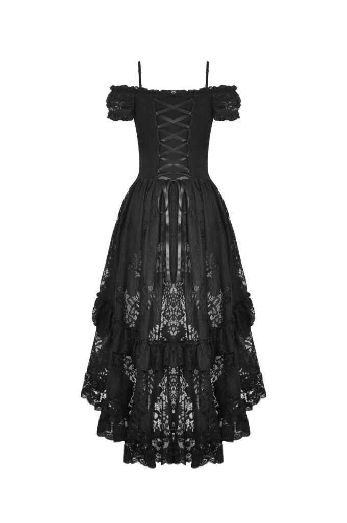 Gothic Elegant Lace Dovetail Dress