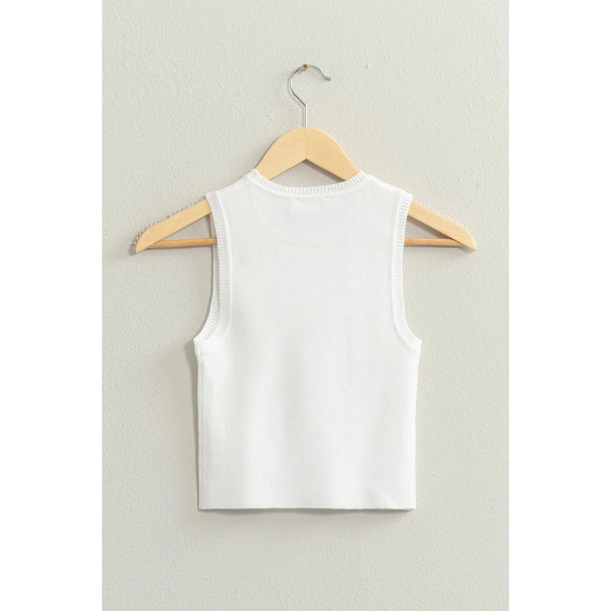 Ribbed Knit Cropped Tank Top