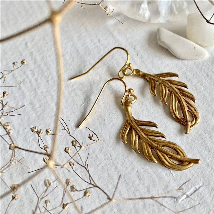 Brass Fern Earrings