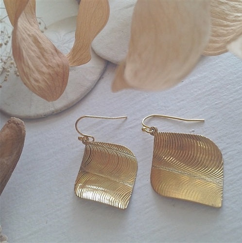 Eve Ensler Modernist Raw Brass Earrings