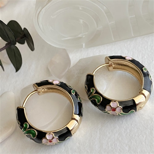 Alfonse Vintage Cloisonne Hoop