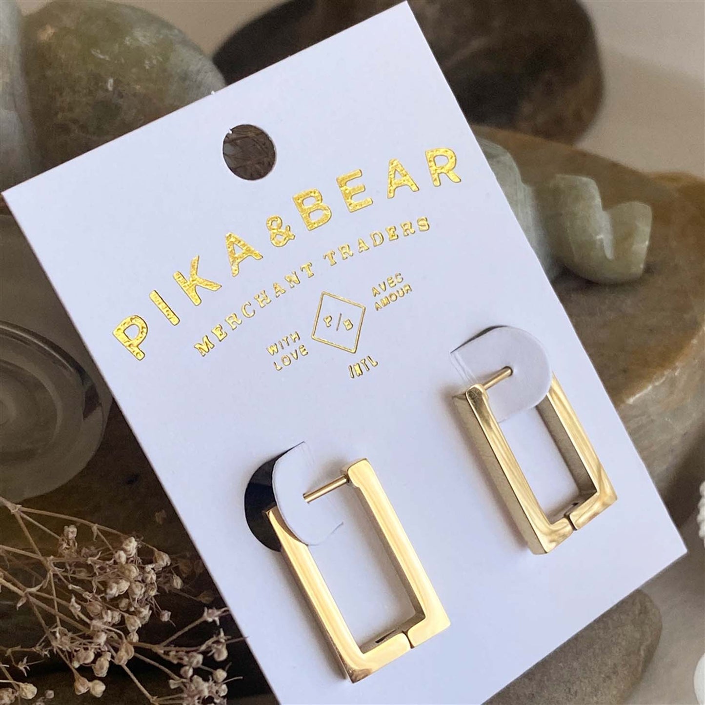 Brut Rectangular Hinge Hoop Earrings