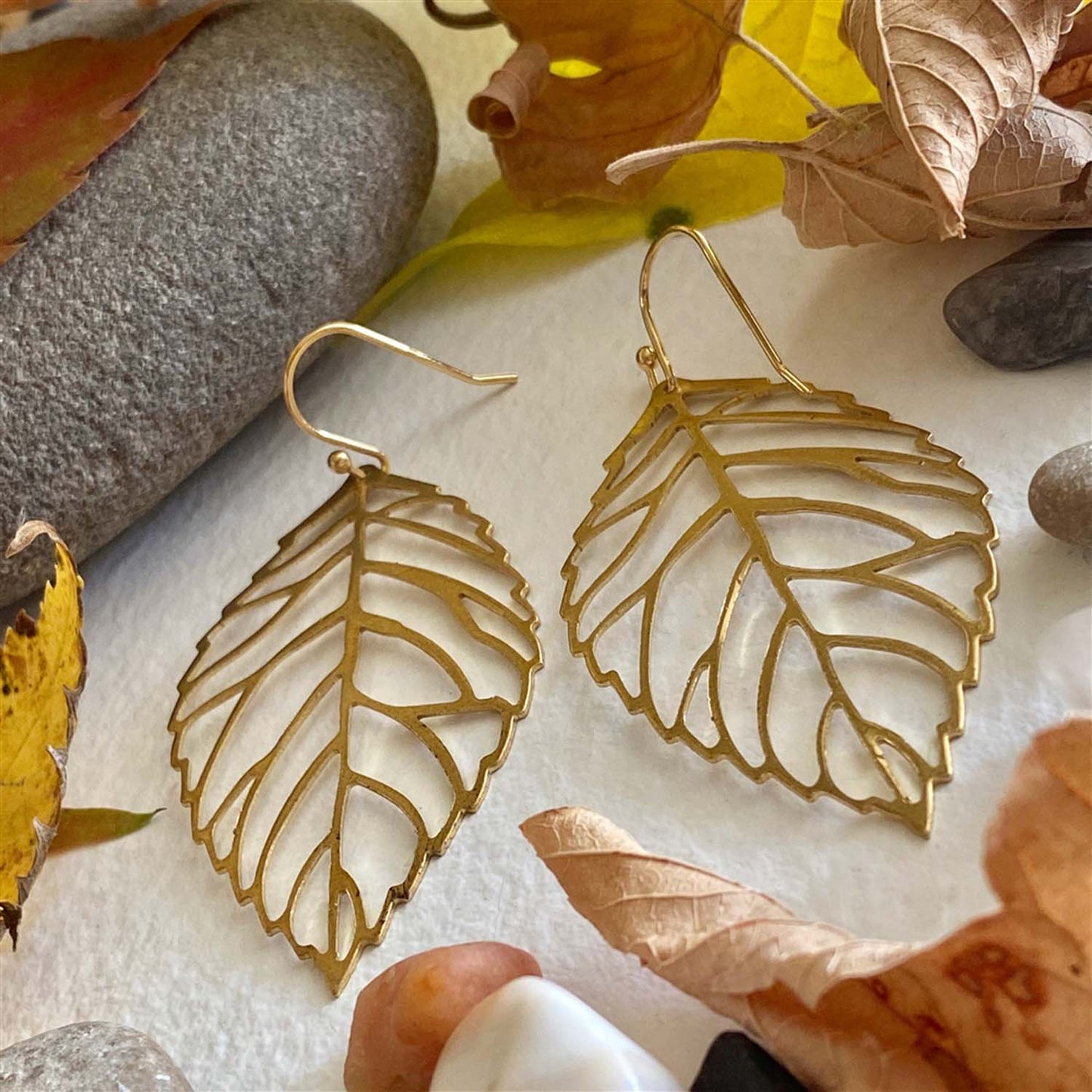 Deciduous Leaf Skeleton Earrings