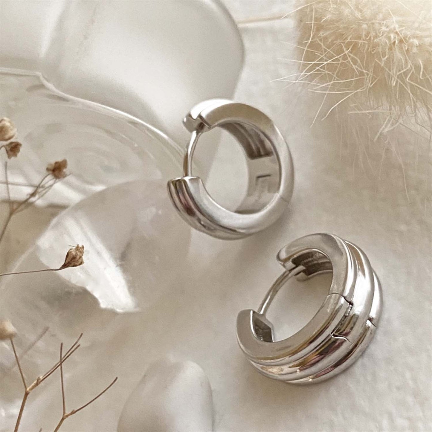 Trianon 17mm Triple Layer Hoop Earrings.
