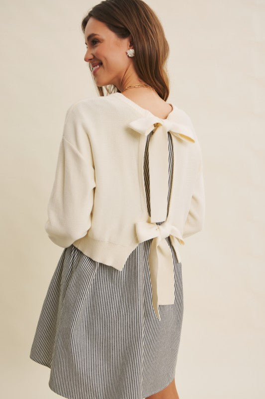 Easy Coffee Date Twofer Mini Sweater Dress