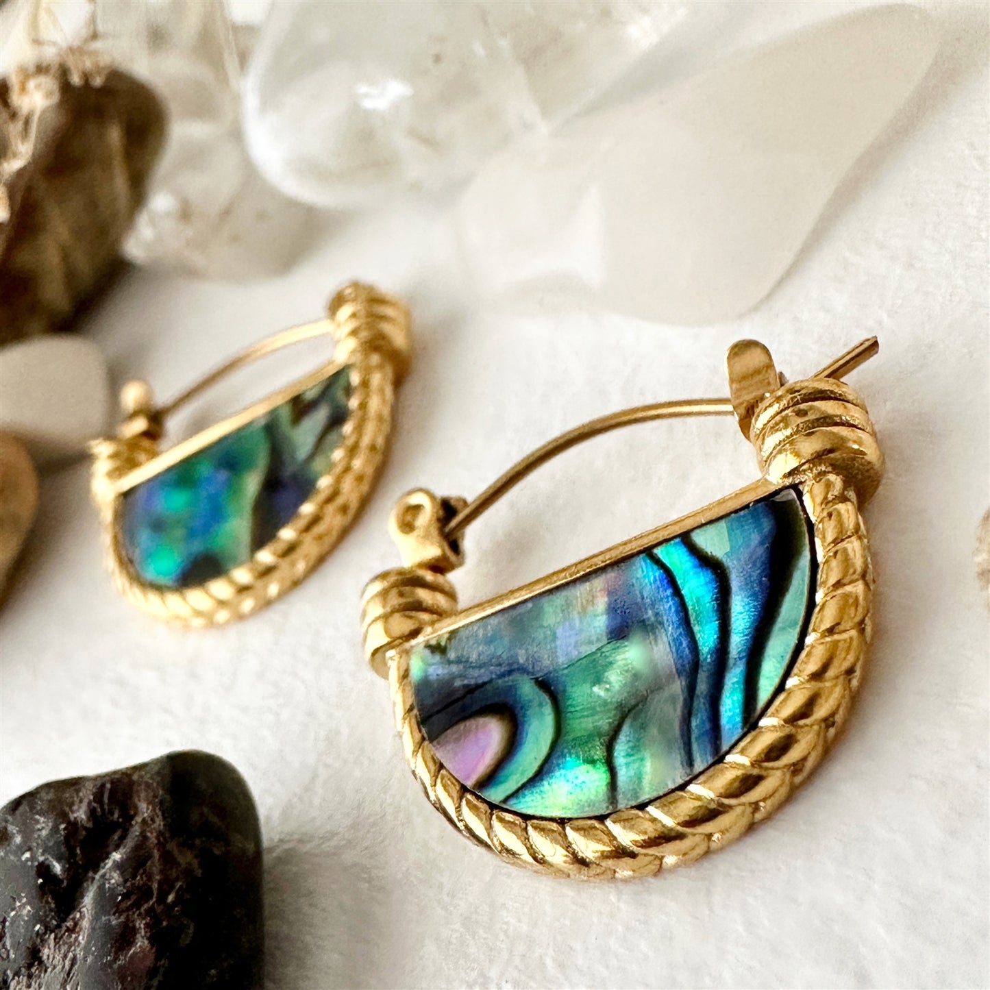 Boucles d'oreilles créoles en forme d'éventail Mykonoes