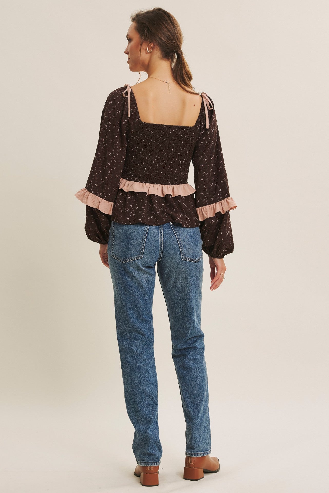Wear-anywhere Floral Smocked Blouse