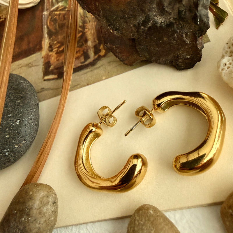 Aboro Textured Hoop Earrings