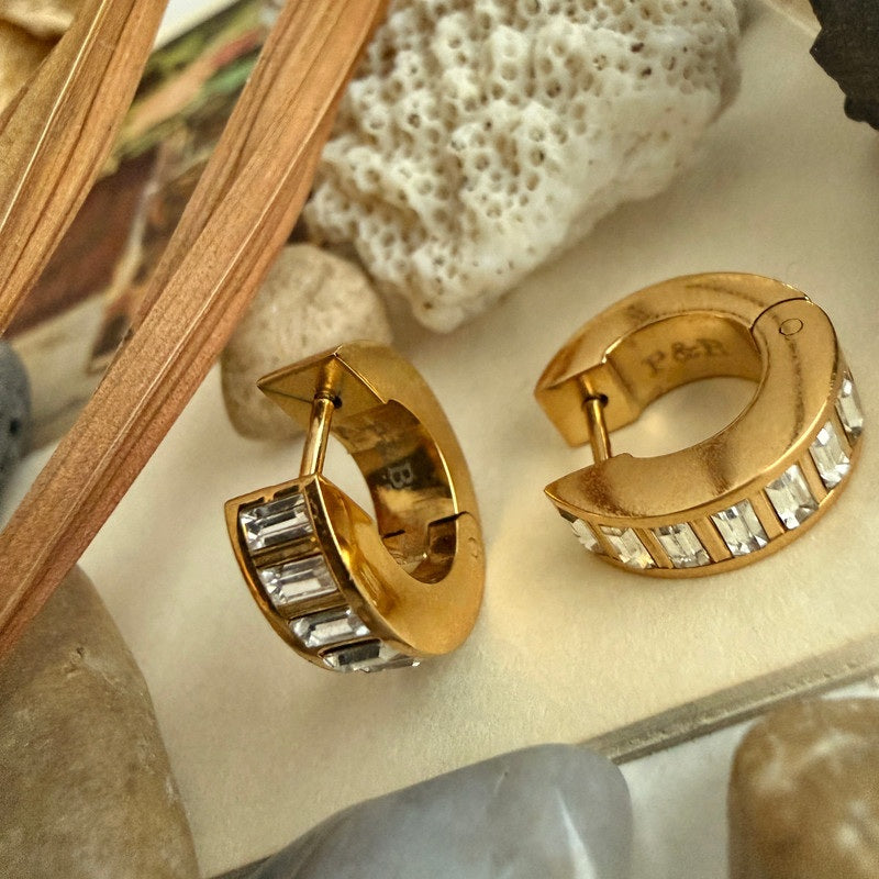 Evert Baguette Hoop Earrings