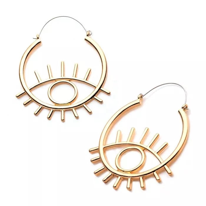 Gold PVD Cut Out Evil Eye Plug Hangers