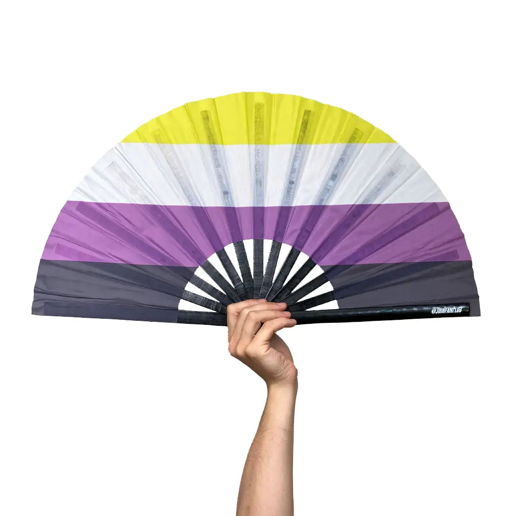 Non-Binary Flag Hand Fan (Bamboo)