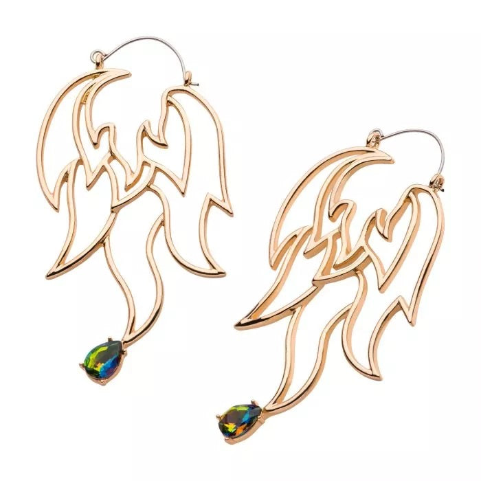 Triple Flame Outline with Vitrail Medium CZ Drop Plug Hangers