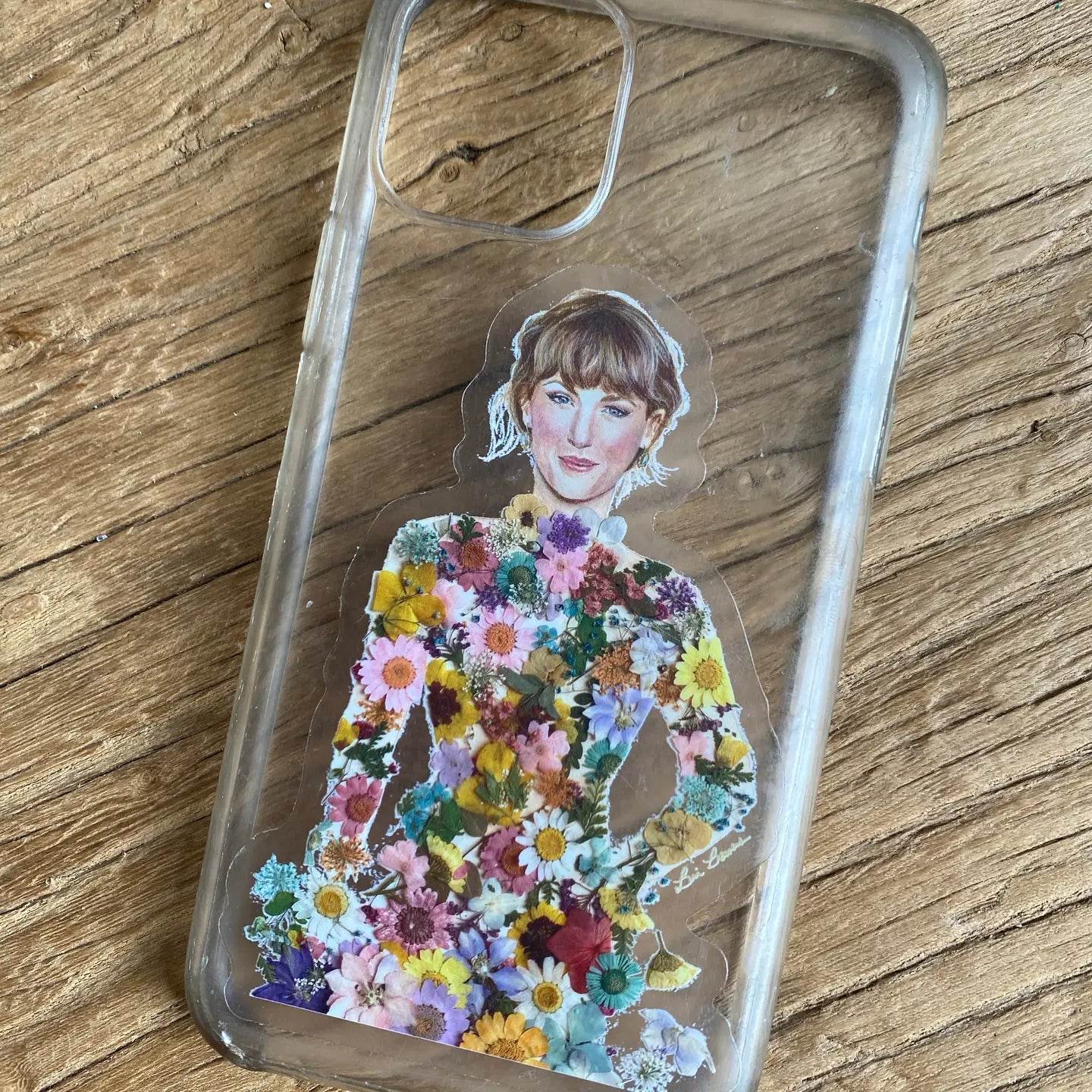 Taylor Swift in Florals Clear Sticker