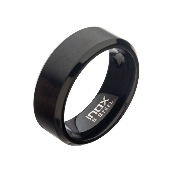 Matte Black Beveled 8mm Size 9