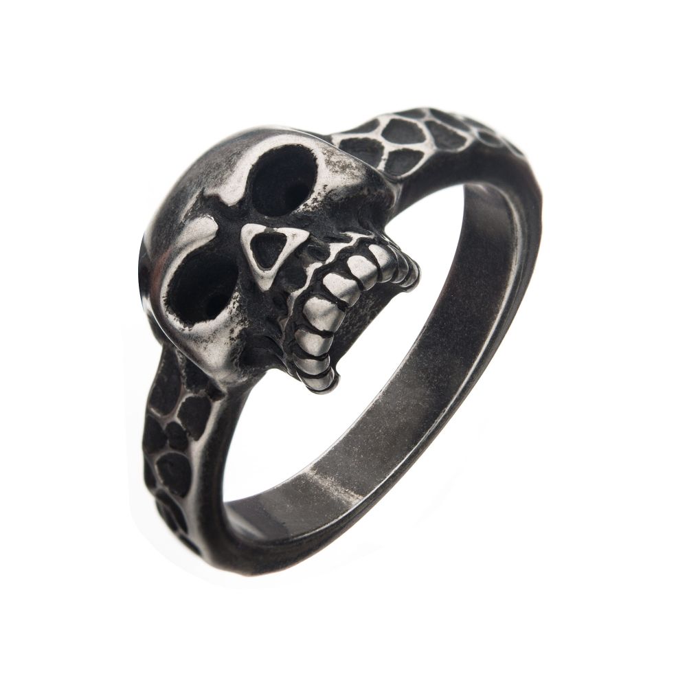 Steel Antique Skull Ring Size 12