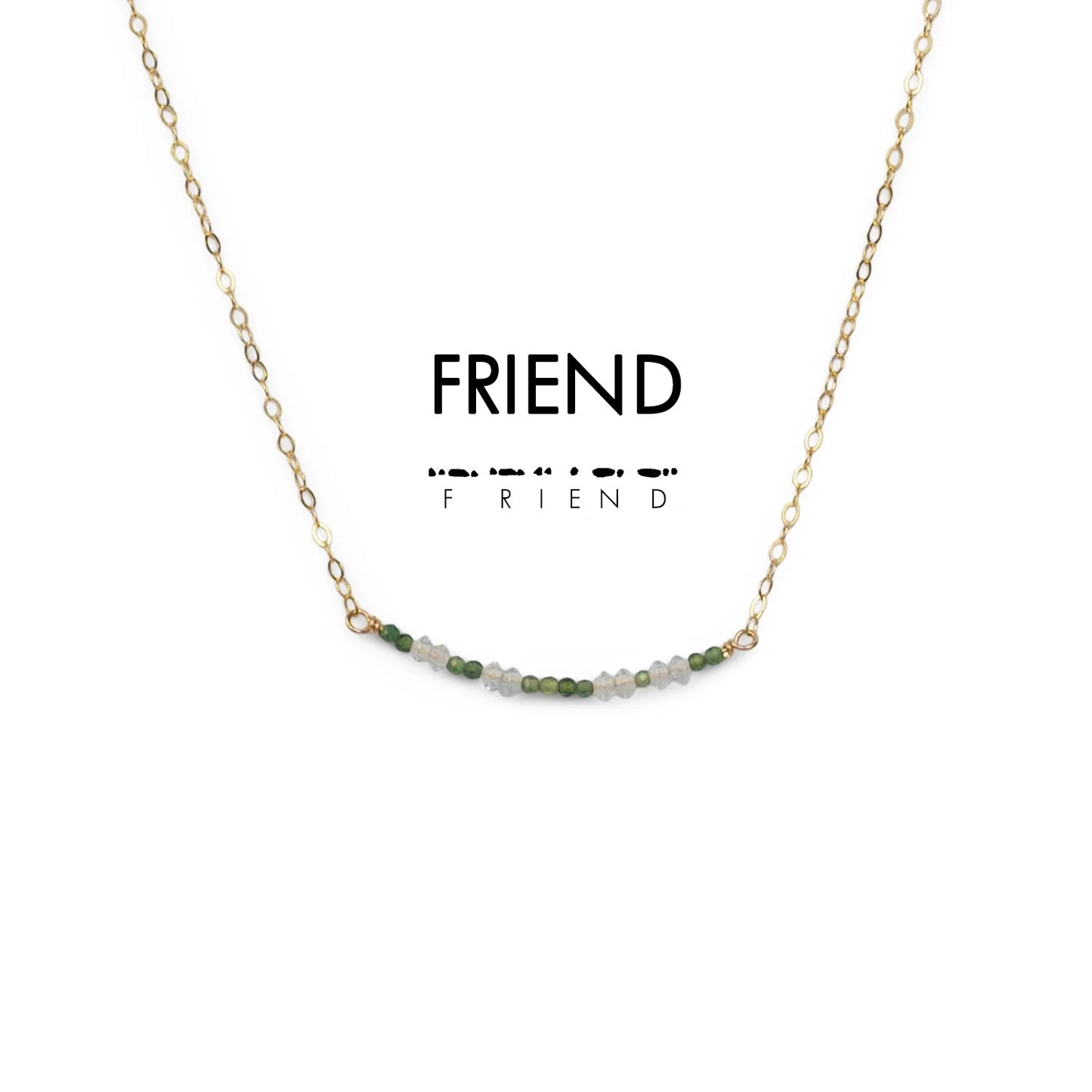 Morse Code Dainty Stone Necklace