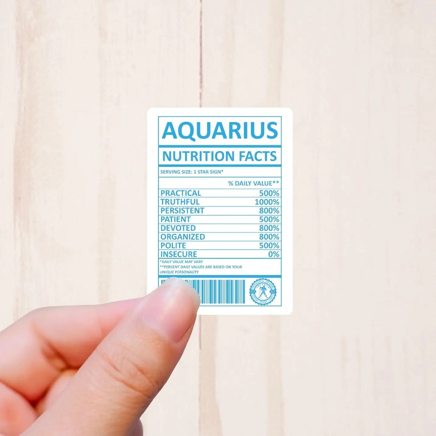 Zodiac Signs, Nutritional Facts, Vinyl Sticker