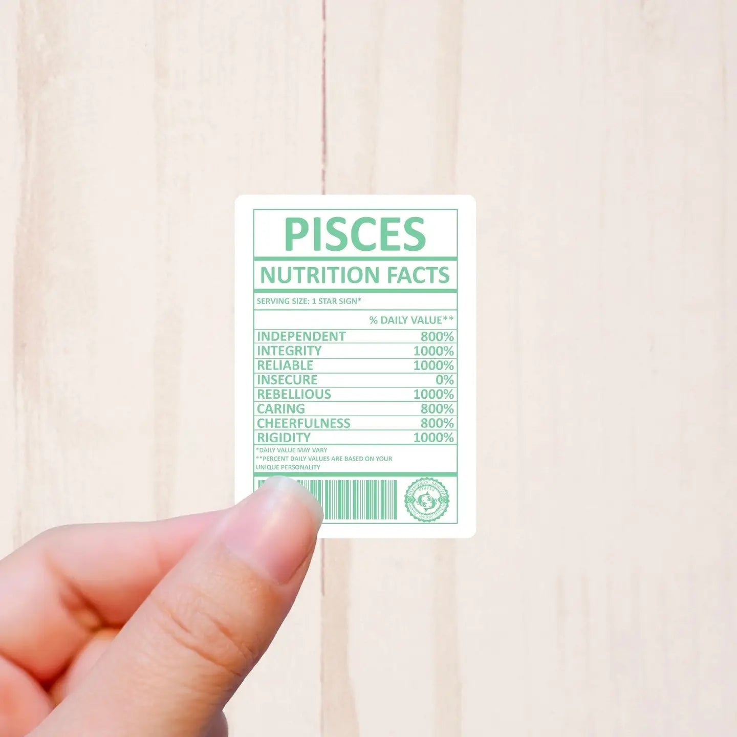 Zodiac Signs, Nutritional Facts, Vinyl Sticker