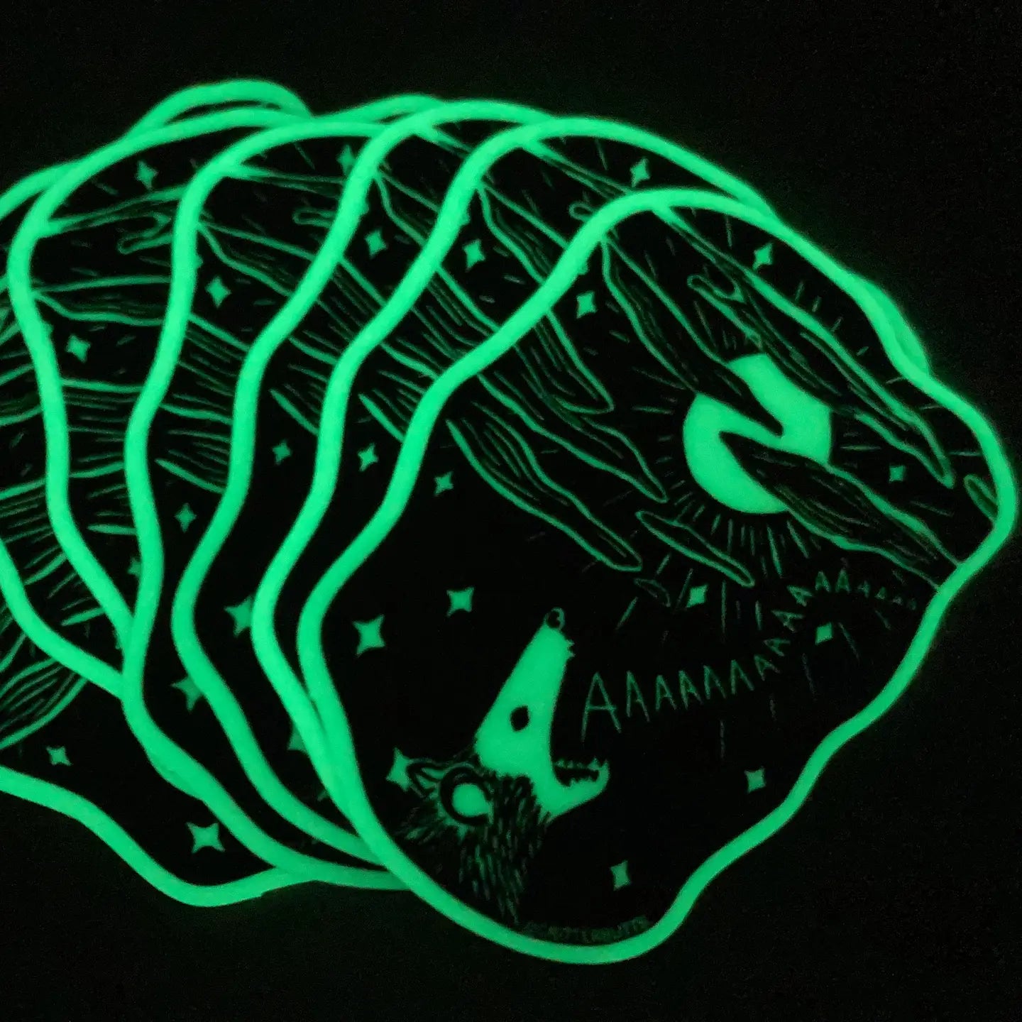Glow in the Dark Screaming Possum Sticker