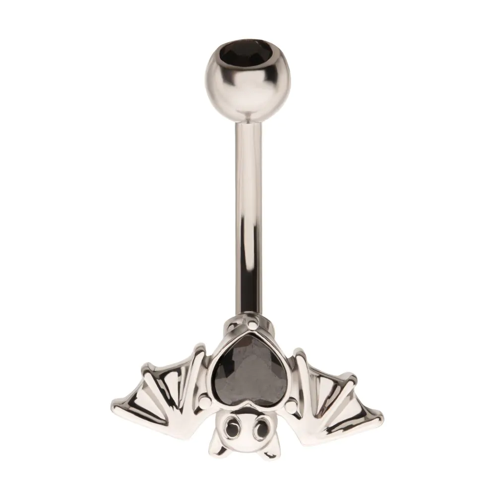 Bat Hanging With Heart Navel