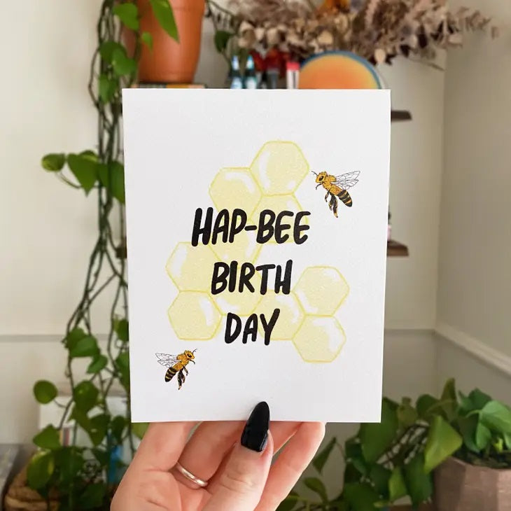Hap Bee Birthday Card