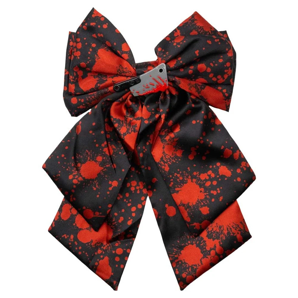 Blood Splatter Cleaver Satin Hair Bow