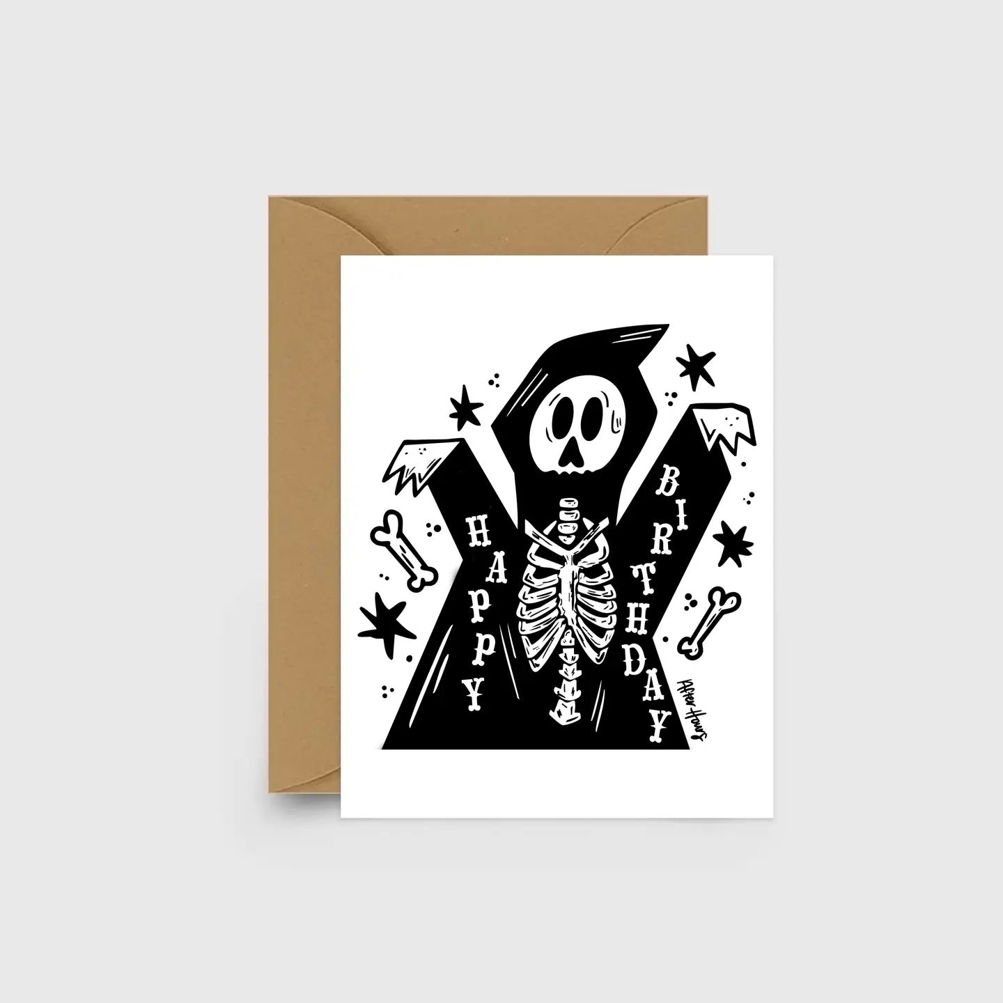 Happy Birthday- Skeleton Card