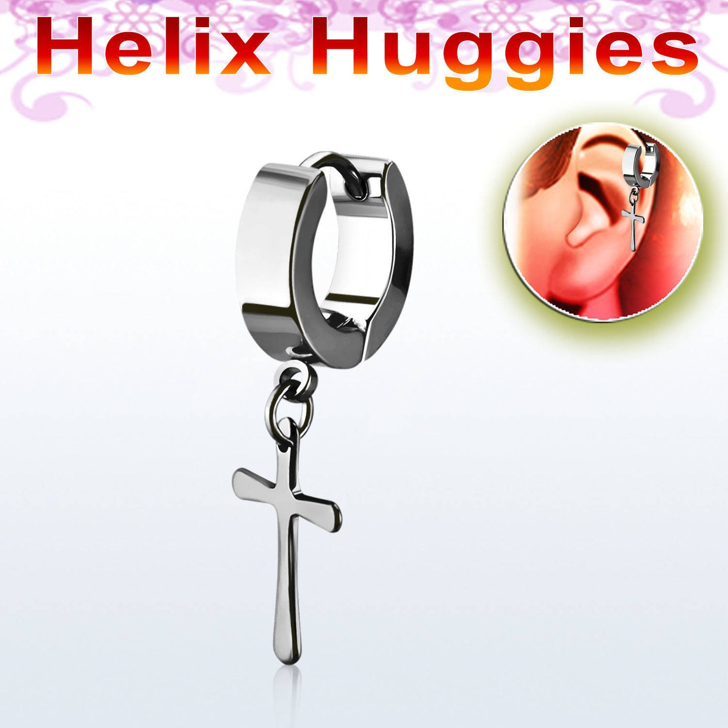 Helix With Plain Cross Dangle