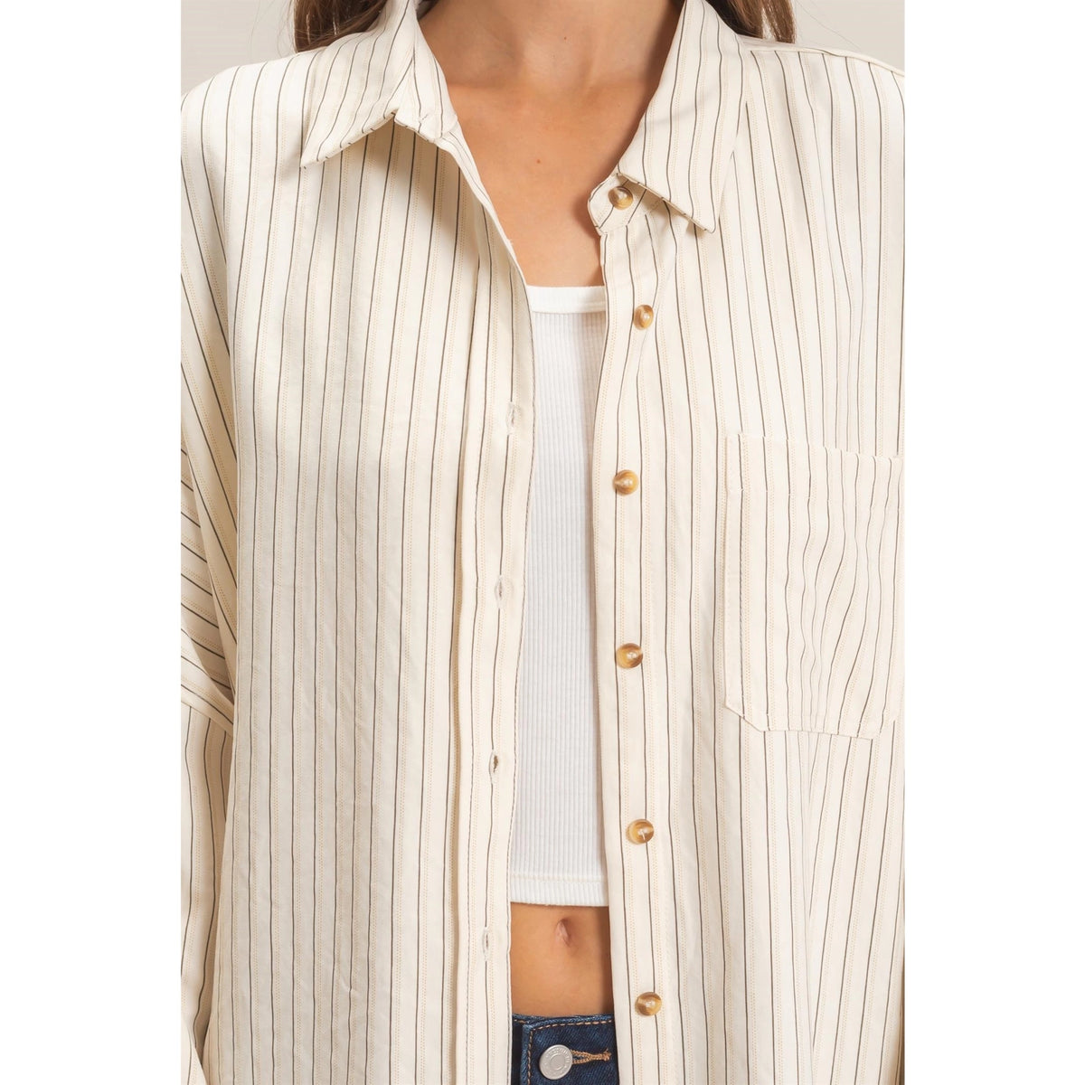 Striped Button-Up Shirt