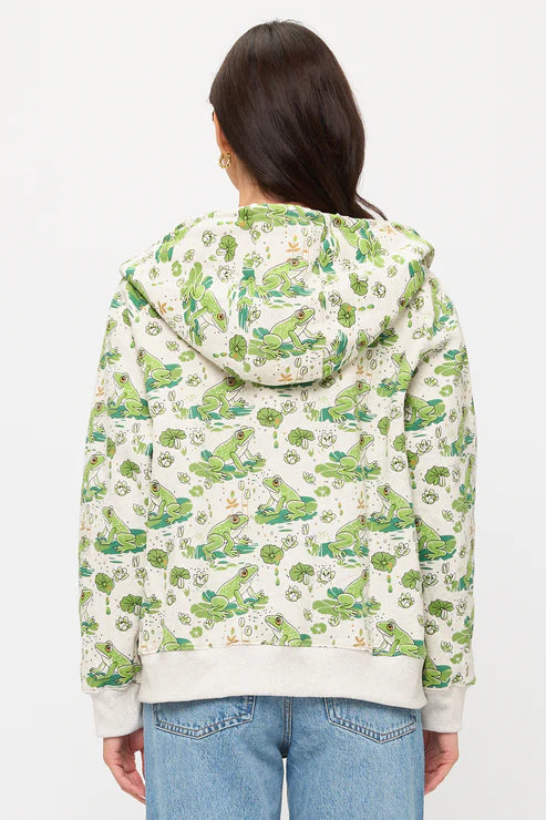 Lily Pads And Frogs Zip Up Hoodie