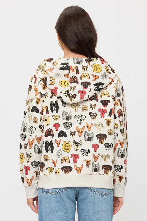 Colorful Dog Faces Zip Up Hoodie