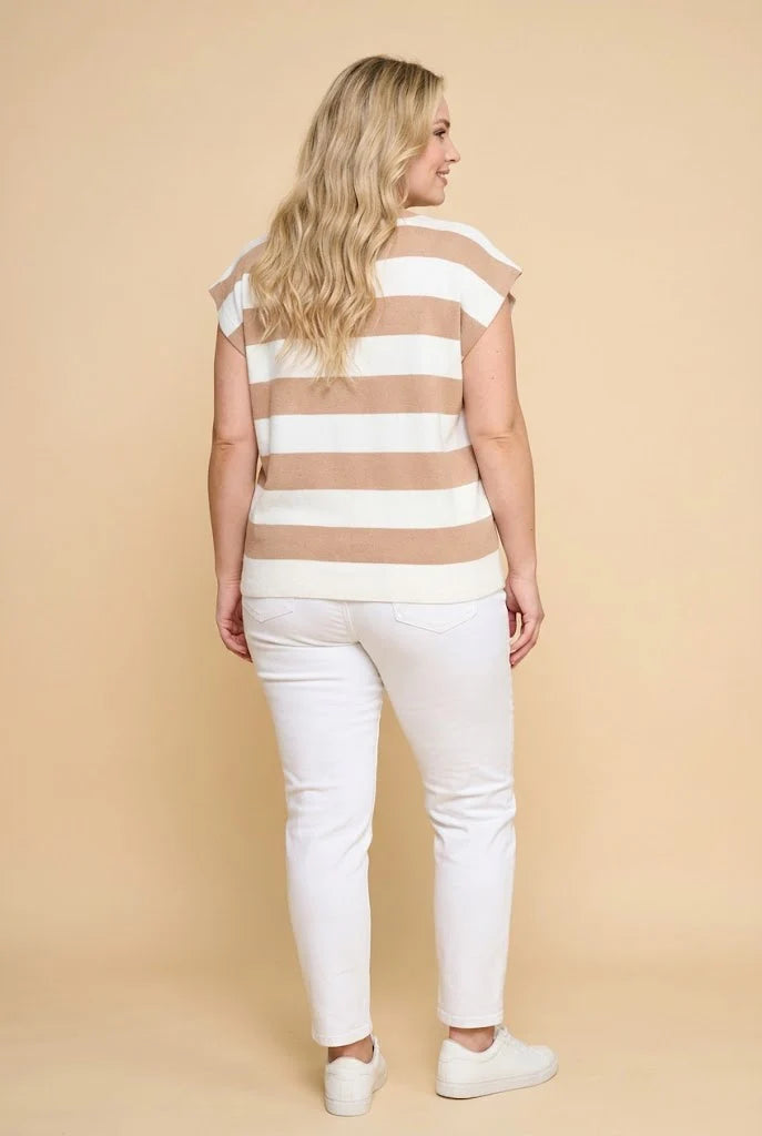 Striped Soft Sweater Knit Boxy Tank
