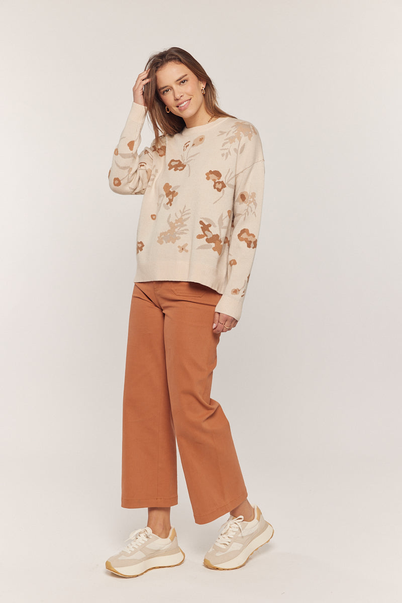 Stretch Wide Leg Cropped Pants
