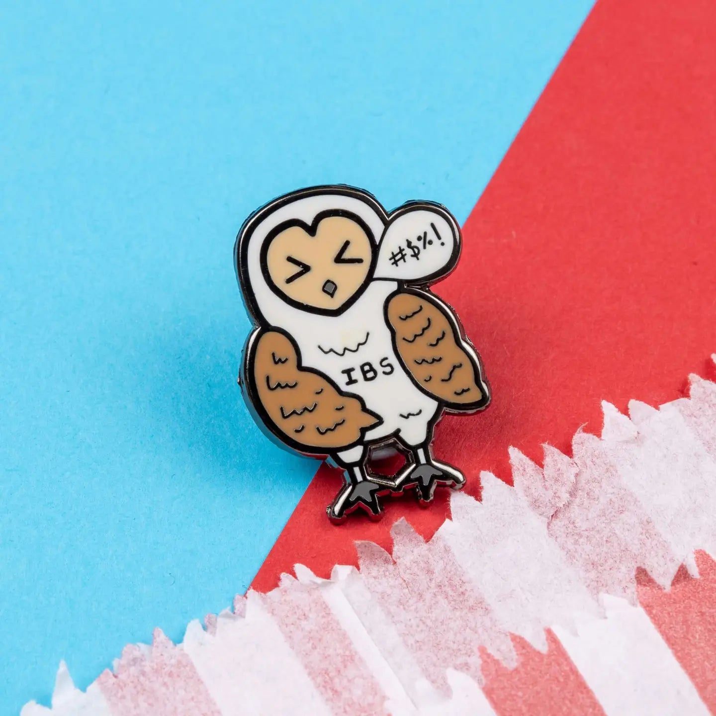 Irritable Owl Syndrome Enamel Pin - Irritable bowel syndrome (IBS)