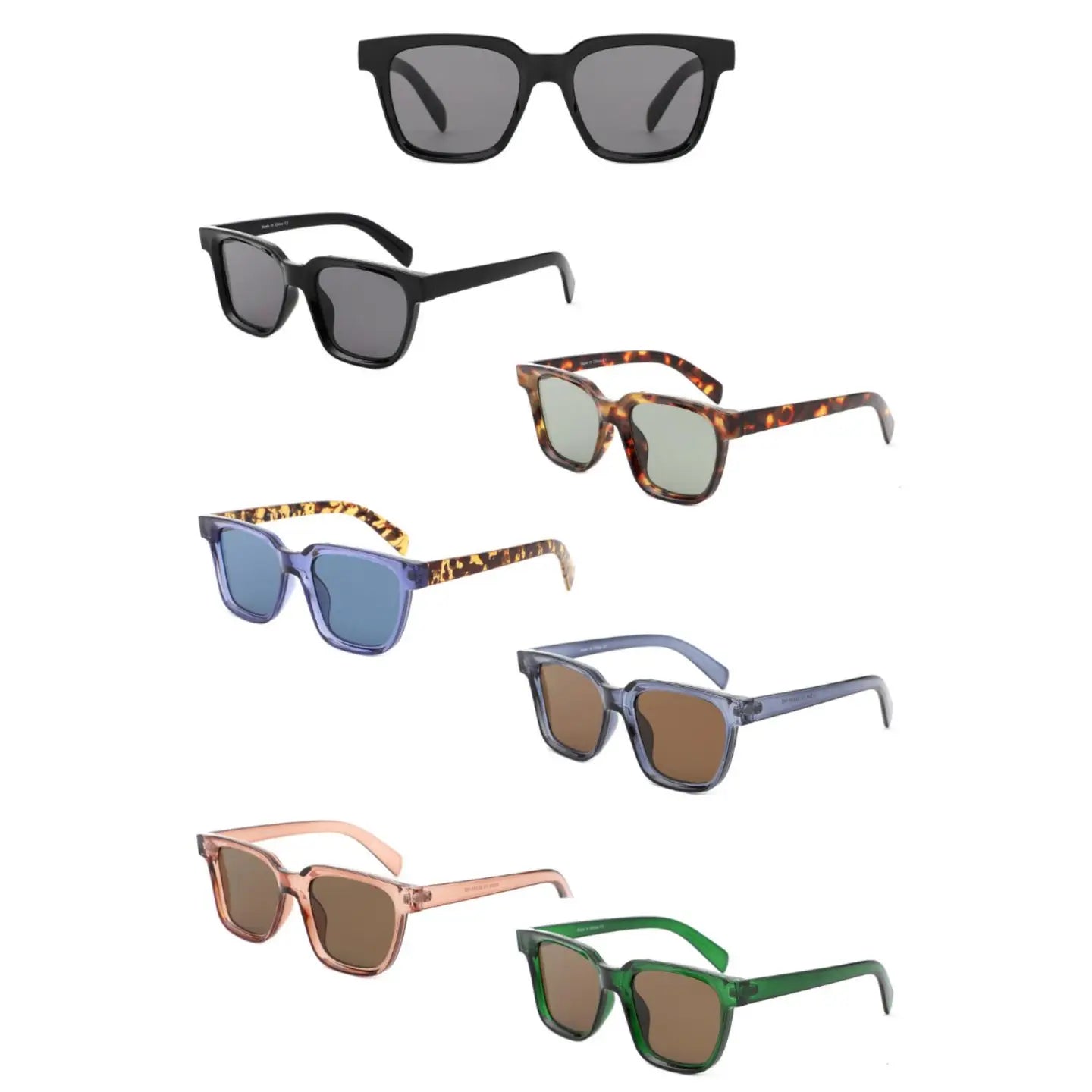 Classic Square Curved Lens Sunglasses