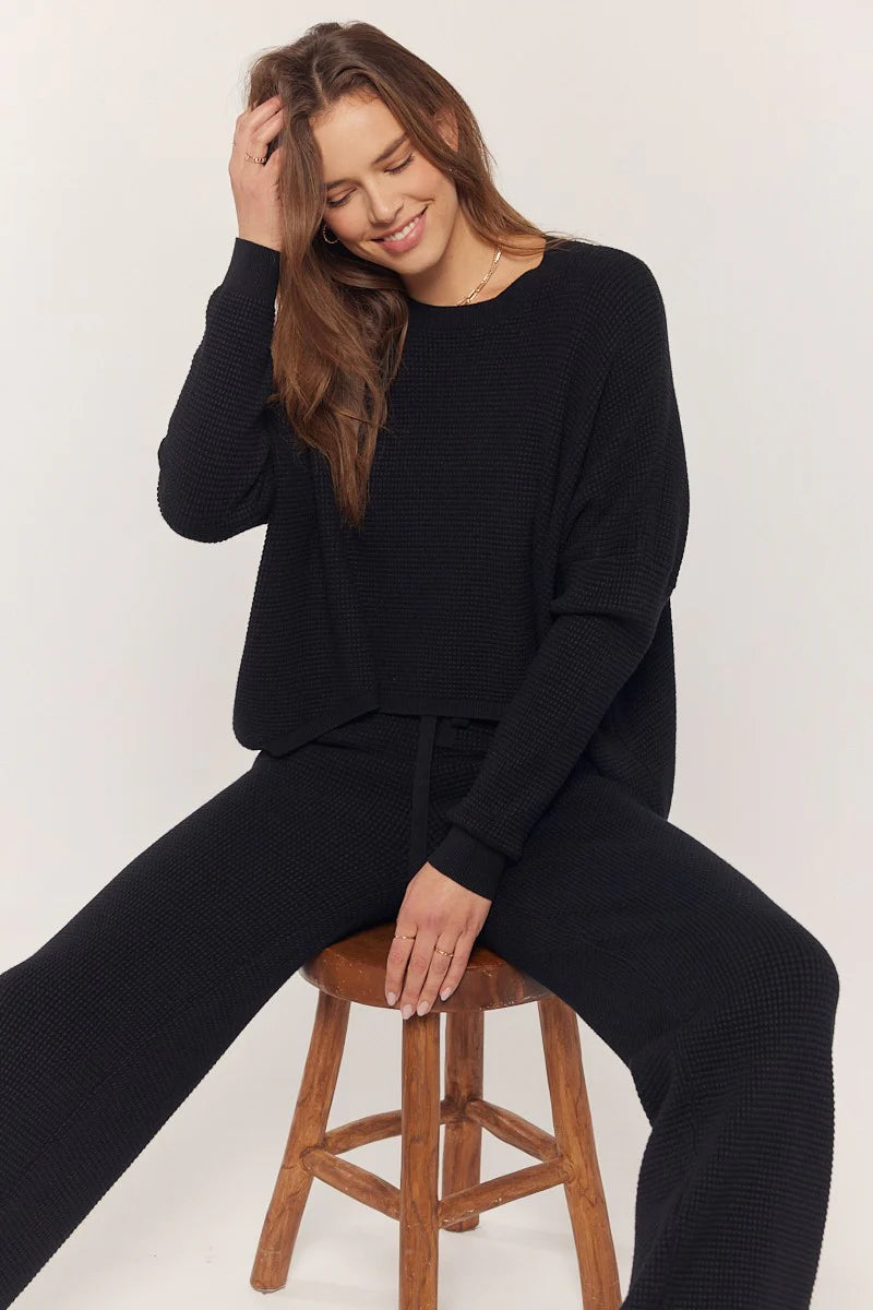 Waffle Textured Sweater