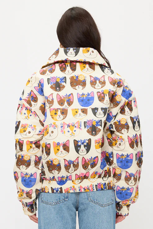 Floral Crown Cats Print Jacket