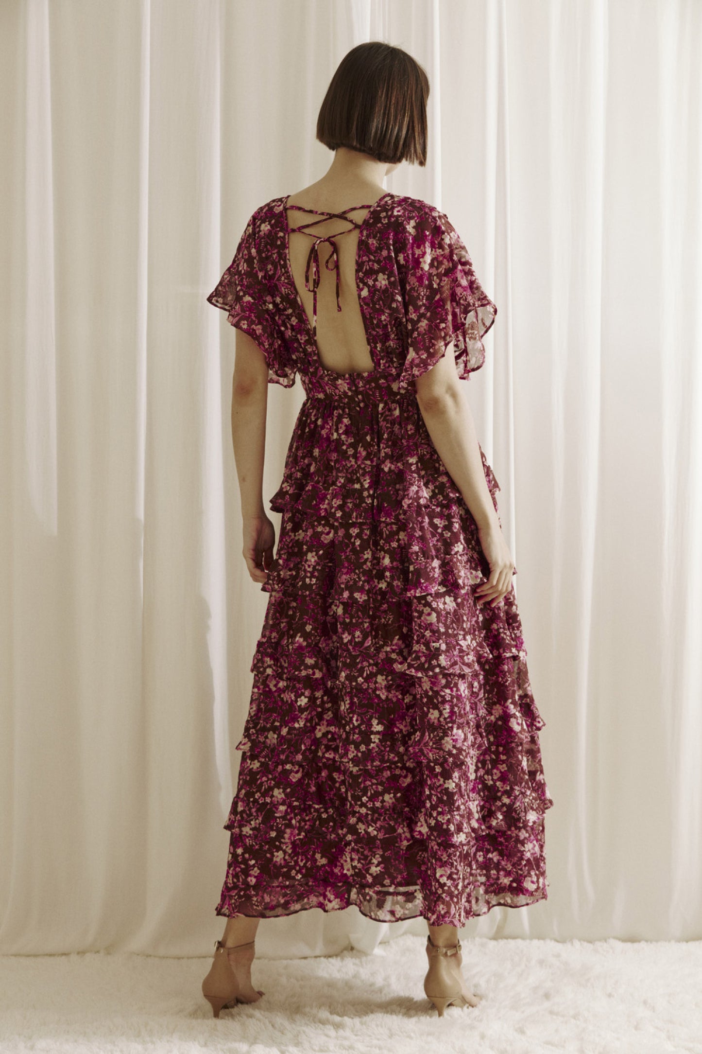 Ditsy Floral Print Midi Dress