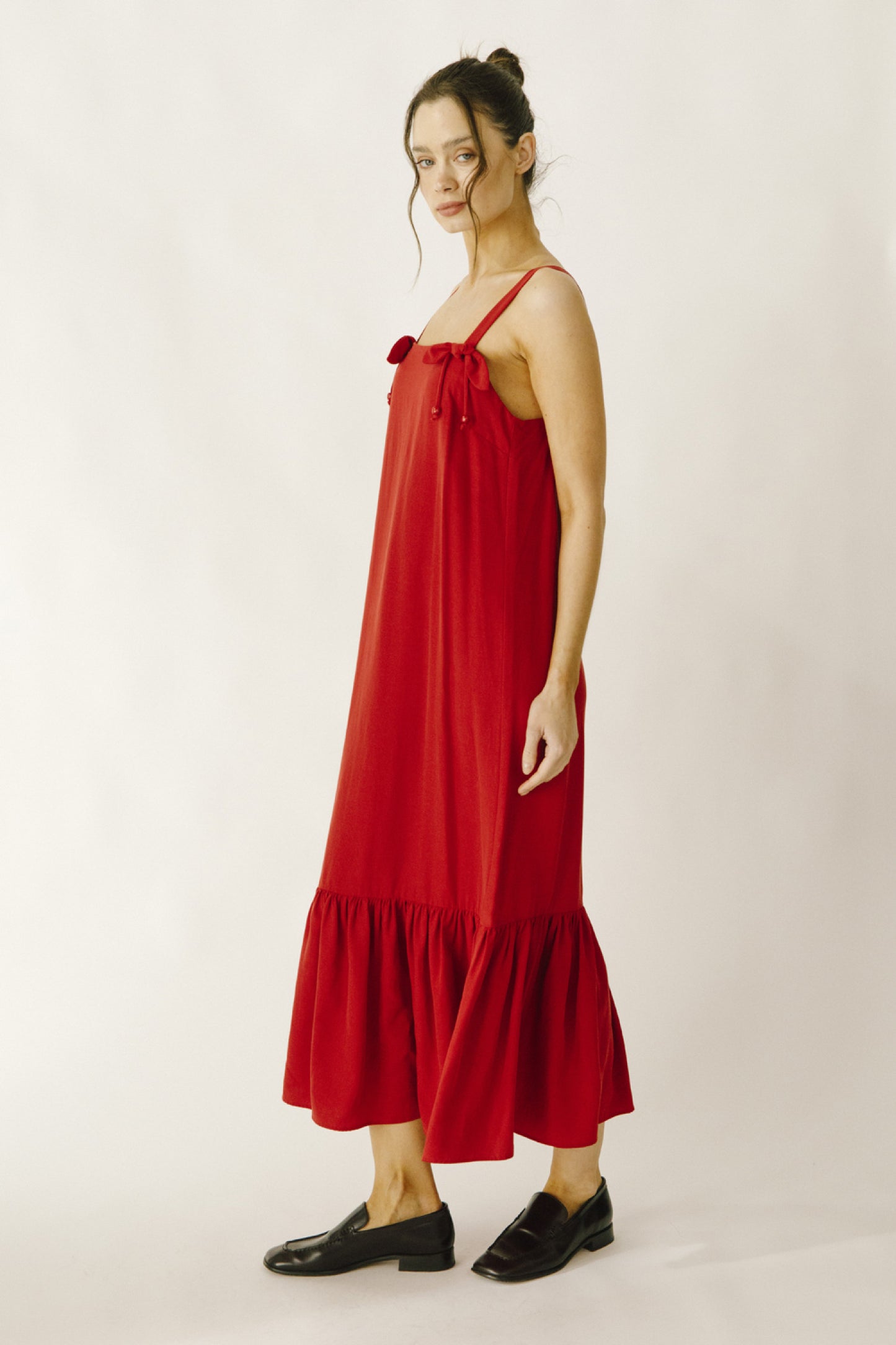 Midi Dress Ruffled Mermaid Hem