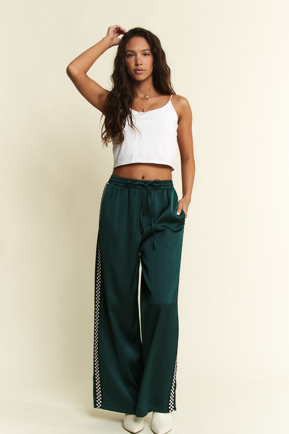 Solid Satin Sweatpants