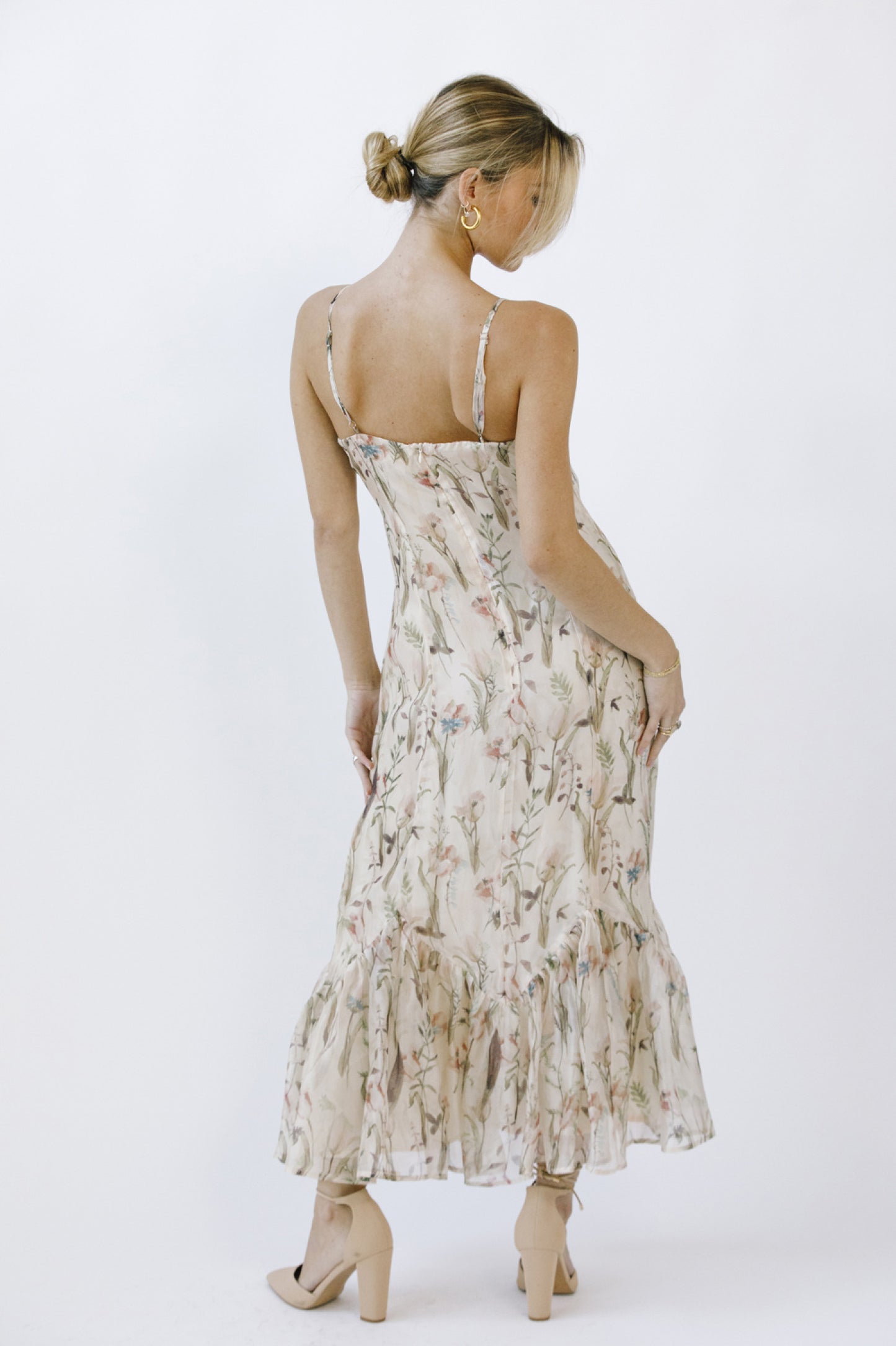 Floral Fishtail Midi Dress